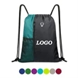 Two-Tone Drawstring Backpack Sports Gym Bag W/ Mesh Pockets