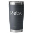 20 OZ Charcoal Yeti Rambler Tumbler