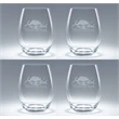 Set of Four 15.25 oz Elite White Wine Stemless Glasses