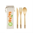 Biodegradable Bamboo Cutlery Set With Jute Bag