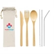 Biodegradable Bamboo Cutlery Set With Jute Bag