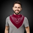 Burgundy 22" x 22" Cotton Paisley Bandanas