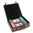 Rustic/Gold Leatherette 100 Chip Poker Set
