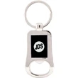 2.1" Silver/Black Bottle Opener Keychain