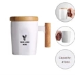 14oz Ceramic Mug with Wood Lid and Handle