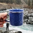 12oz Blue Camping Campfire Enamel Coffee Mug