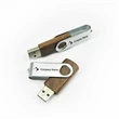 Metal Rotating Wooden Usb Flash Drive