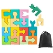 Wooden Shapes Puzzles Blocks Geometric Toys Jigsaw Game