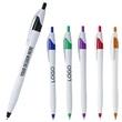Dart White Barrel Clicker Pen