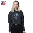 USA Made Women's Eco Triblend Fleece Crop Hoodie