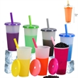 24Oz Large Color Changing Cups With Lids Straws