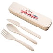 Portable Travle Wheat Straw Cutlery Kit With Case