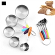 10Pcs Stainless Steel Measuring Cups and Spoons Set