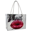 Laminated Metallic Silver Tote Bag 12"x9.5"x5"