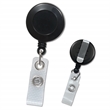 Blank Black Plastic Badge Reel with Vinyl Strap & Belt Clip