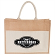 Jute Shopper Tote with Recycled Cotton Pocket