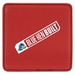4" Square Red Laserable Leatherette Coaster