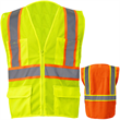 Hi Vis Class 2 Reflective Zipper Mesh Safety Vest 4 Pockets