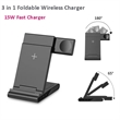 Amazon Hot Product 15W 3in1 Foldable Wireless Charger Stand