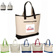 Zippered Heavy Cotton Canvas Boat Tote Bag