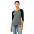 Bella Ladies Stretch Rib 3/4-Sleeve Contrast Raglan T-Shirt