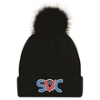 Cuff Toque with Faux Fur PomPom