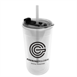 Sentinel 14 oz. Transparent Tumbler with 2-in-1 Flip & Straw