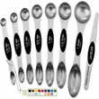 Set of 8 Stainless Steel Magnetic Measuring Spoons