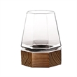 Clear Diamond Shaped Cocktail Barware With Wooden Base