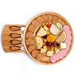 Round Bamboo Cheese Board and Knife Set-dia 9.8"