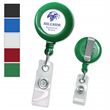 Economy Round Plastic Custom Badge Reel w Standard Belt Clip