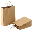 Customizable Kraft Paper Bags Handles Reusable Grocery