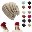 Unisex Winter Warm Cable Knit Slouchy Skull Beanie Cap Hat