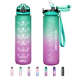 32oz Sport Motivational Time Marker Water Bottle With Straw