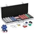 500 Striped Dice Chips Poker Set With Aluminum Case