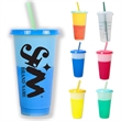 24oz Reusable Color Changing Iced Cups With Lids And Straws