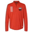 Adidas 3-Stripes Double Knit Quarter-Zip Pullover Red