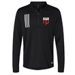 Adidas 3-Stripes Double Knit Quarter-Zip Pullover- Black