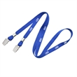 3/4" Open Ended Lanyard with Two Bulldog Clips