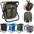 Folding Camping Stool Backpack with Cooler Insulated Bag