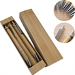 Metal Hook Bamboo Wood Barrel Touch Tip Ballpoint Pen