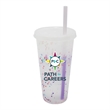 Mood™ 26 oz. Rainbow Confetti Tumbler with Lid and Straw,