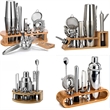 Bartender Kit 10Piece Bar Tool Set with Stylish Bamboo Stand
