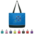 600D Polyester Reusable Zipper Tote w/ Handles for Shopping