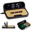 Bamboo Wireless Charging Pad With Digital Clock