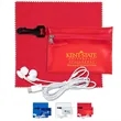 Earbud Tech Kit with Microfiber Cleaning Cloth In Pouch