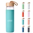 17 Oz Glass Water Bottle with Bamboo Lid