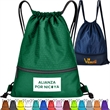 Football Shape Fabric Drawstring W/ Zipper (13.5" x 16.5")