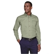 Harriton Men's Easy Blend Long-Sleeve Twill Shirt with Stain
