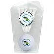 Golf Ball Clamshell with Poker Chip and Five Golf Tees